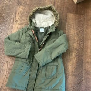 Girls green parka. Adorable.